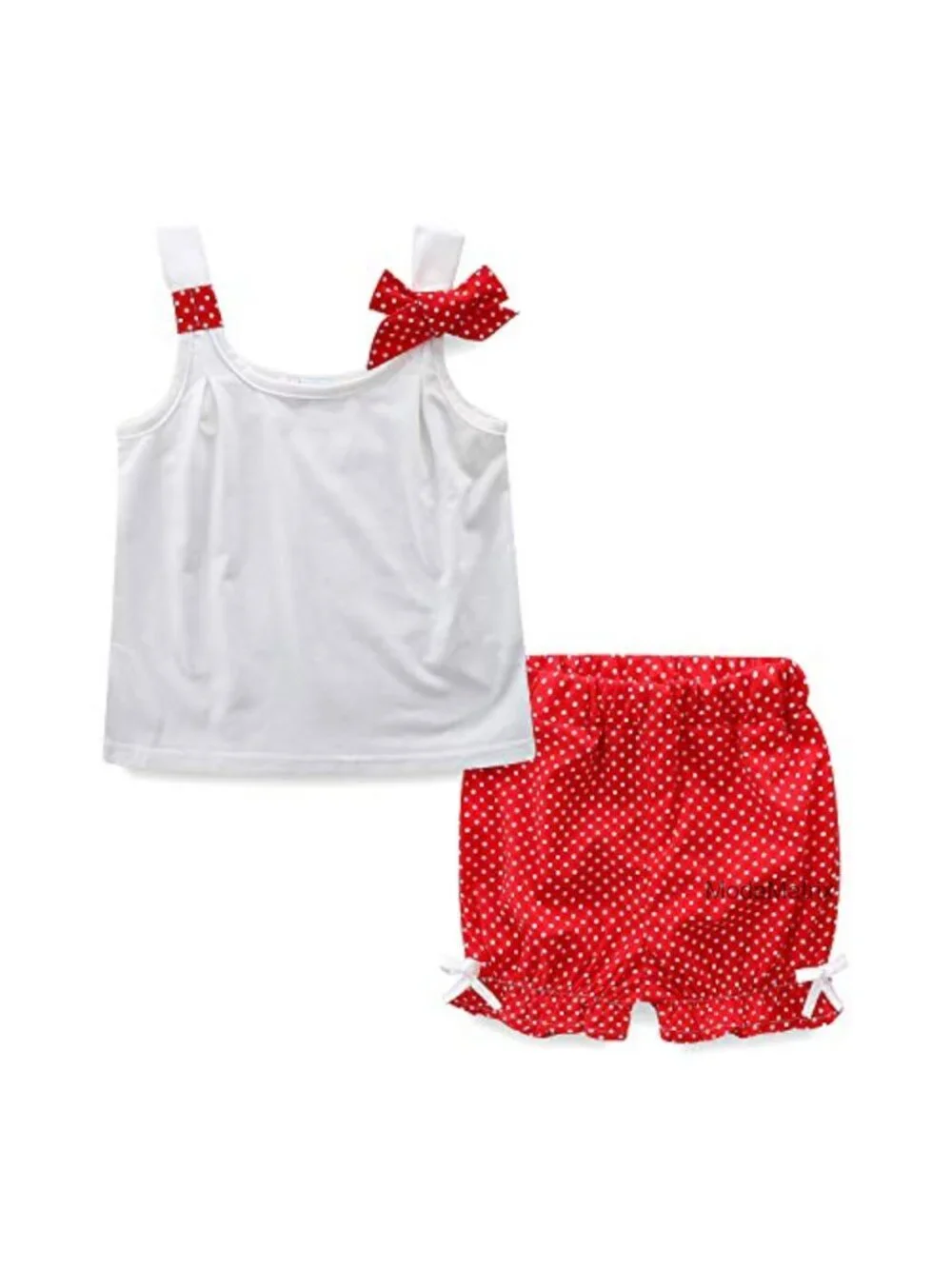 Little Girls Sleeveless Pajama Set - 95% Cotton, 5% Spandex Hand Wash